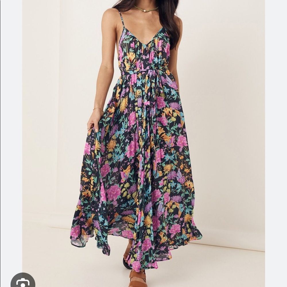 Spell & The Gypsy Collective Butterfly Strappy Maxi Dress Black Firefly Small